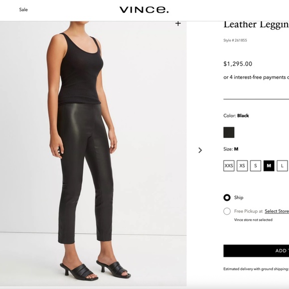 Vince Stretch Leather Leggings | Real Leather | Size M | Quiet Luxury - Picture 13 of 13